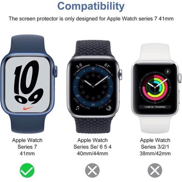 2 Case Set & 6 Pack Screen Protector Compatible with Apple Watch Series 7 41mm - Picture 5 of 11